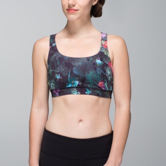 Lululemon Energy Bra Curious Jungle Multi / Black - Picture 2 of 6